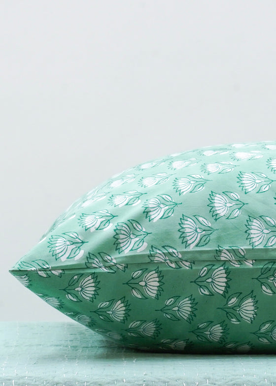 PILLOWCASE LOTUS AQUA