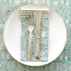 NAPKIN SET GARDEN BLOCK AQUA