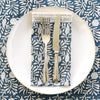 NAPKIN SET GARDEN BLOCK DARK BLUE
