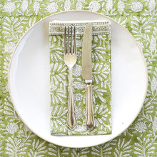  NAPKIN SET GARDEN BLOCK GREEN