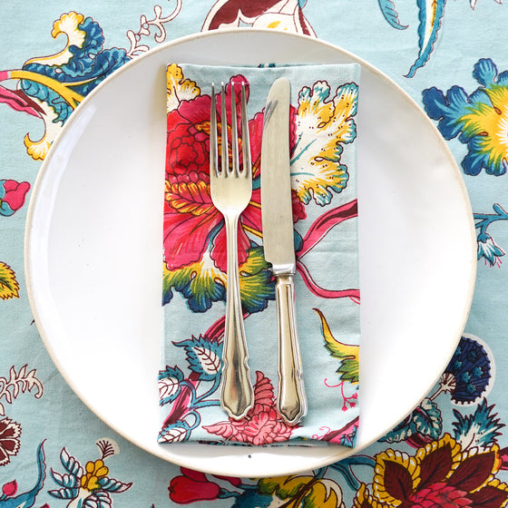 NAPKIN SET GARDEN OF EDEN AQUA