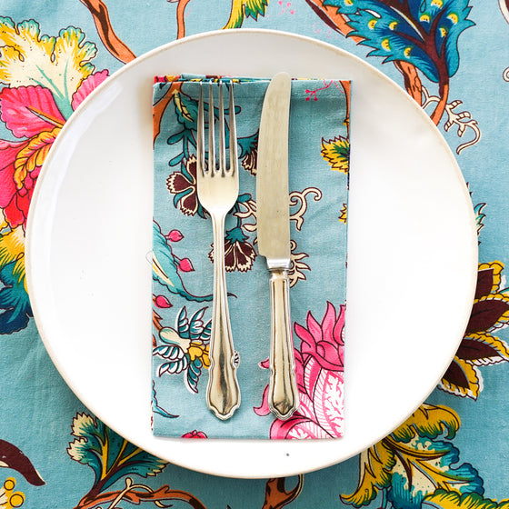 NAPKINS SET GARDEN OF EDEN JADE - India Ink Home Decor
