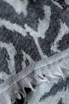 THROW WOOLLEN PATTERN ANIMAL GREY - India Ink Home Decor