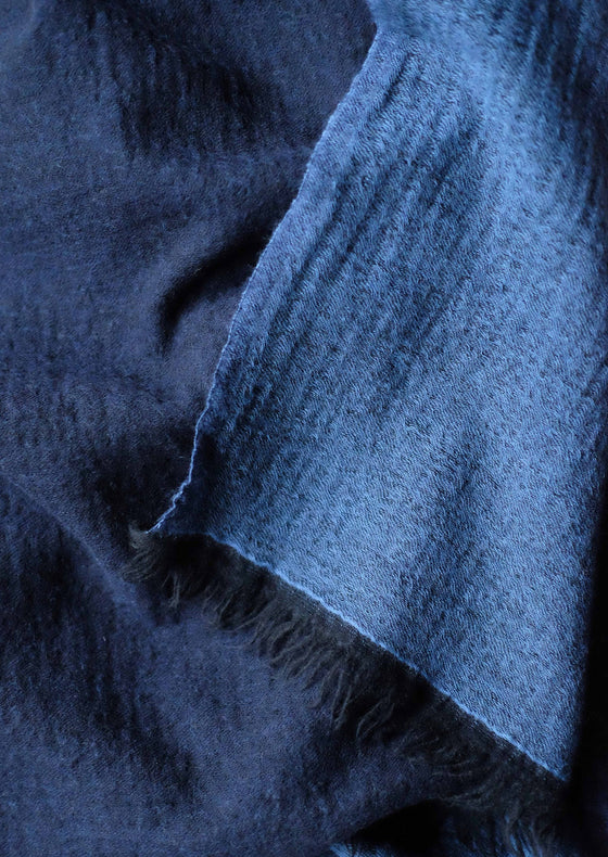 THROW WOOLLEN PLAIN INDIGO BLUE