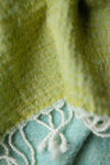 THROW WOOLLEN PLAIN LIME AQUA - India Ink Home Decor