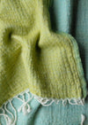 THROW WOOLLEN PLAIN LIME AQUA - India Ink Home Decor