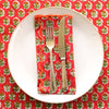 NAPKIN SET SCALLOP MINI MARIGOLD RED - India Ink Home Decor