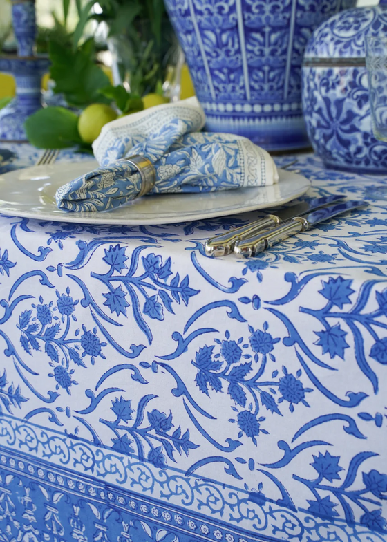 TABLECLOTH DELFT FILAGREE - India Ink Home Decor