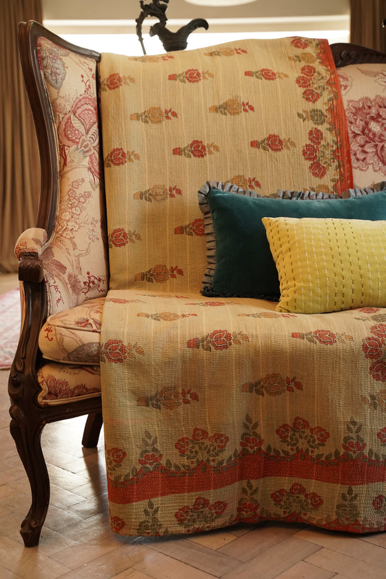 KANTHA VINTAGE PEACOCK GARDEN