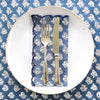 NAPKIN SET SCALLOPED PRETTY DAISY BLUE - India Ink Home Decor