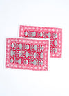 PLACEMAT SET FLORAL LOTUS TOMATO - India Ink Home Decor