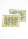 PLACEMAT SET FLORAL LOTUS OLIVE - India Ink Home Decor