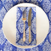 NAPKINS SET EMPIRE BORDER BLUE - India Ink Home Decor