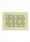 PLACEMAT SET FLORAL LOTUS OLIVE - India Ink Home Decor