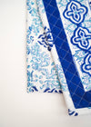 PLACEMAT SET MEDALLION BORDER BLUE - India Ink Home Decor