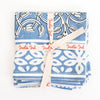 NAPKINS SET FLORAL LOTUS BLUE - India Ink Home Decor