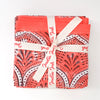 NAPKINS SET TEMPLE ARCH BORDER CORAL - India Ink Home Decor